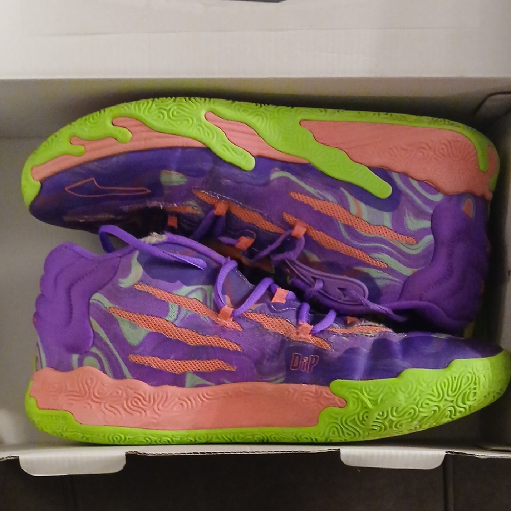 Puma Purple and Green Athletic Shoes